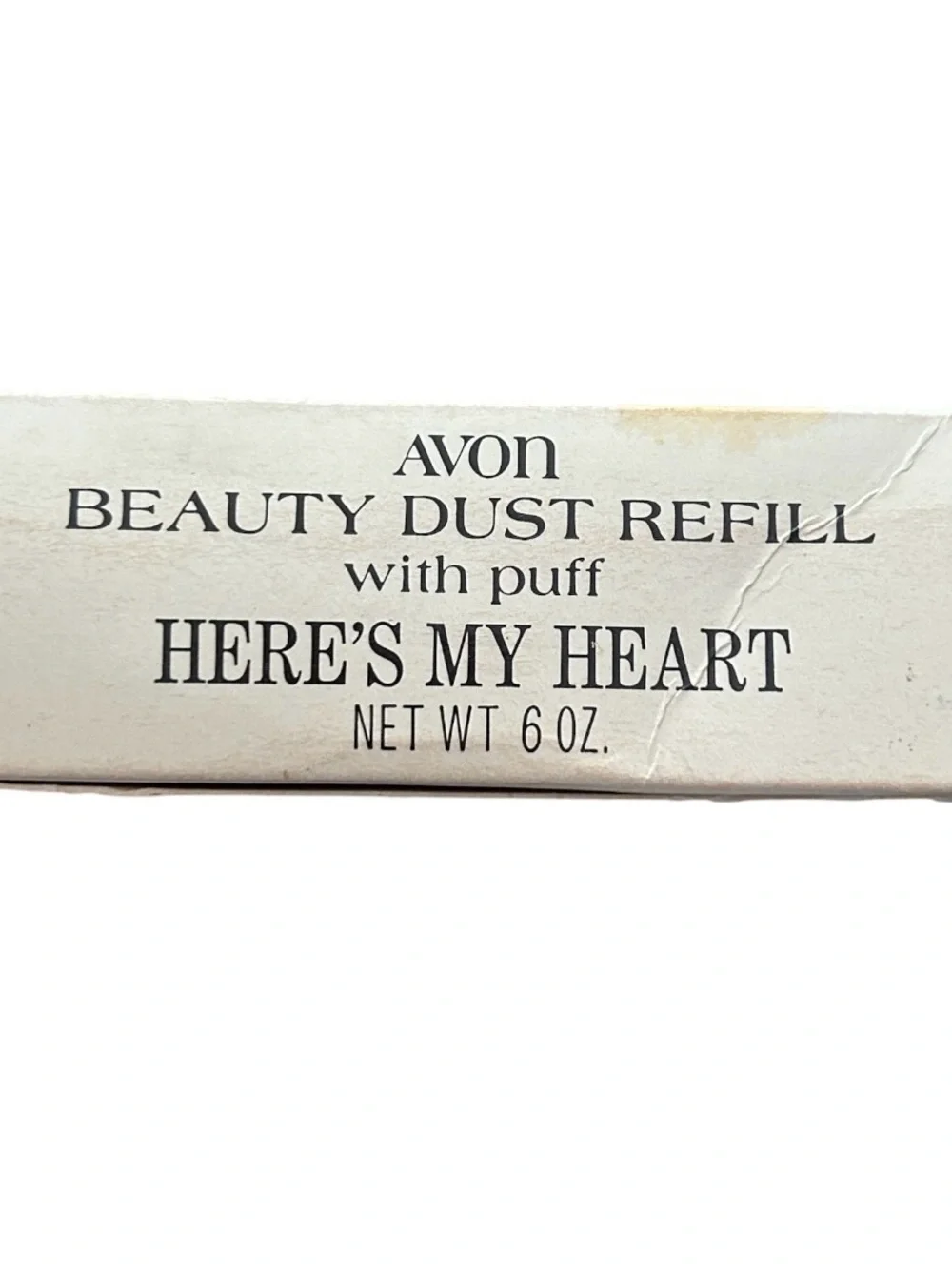 VTG NEW Avon Here's My Heart Beauty Dust Refill with Puff in Box 6 oz READ